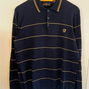 Navy Blue Striped Men's Shirt